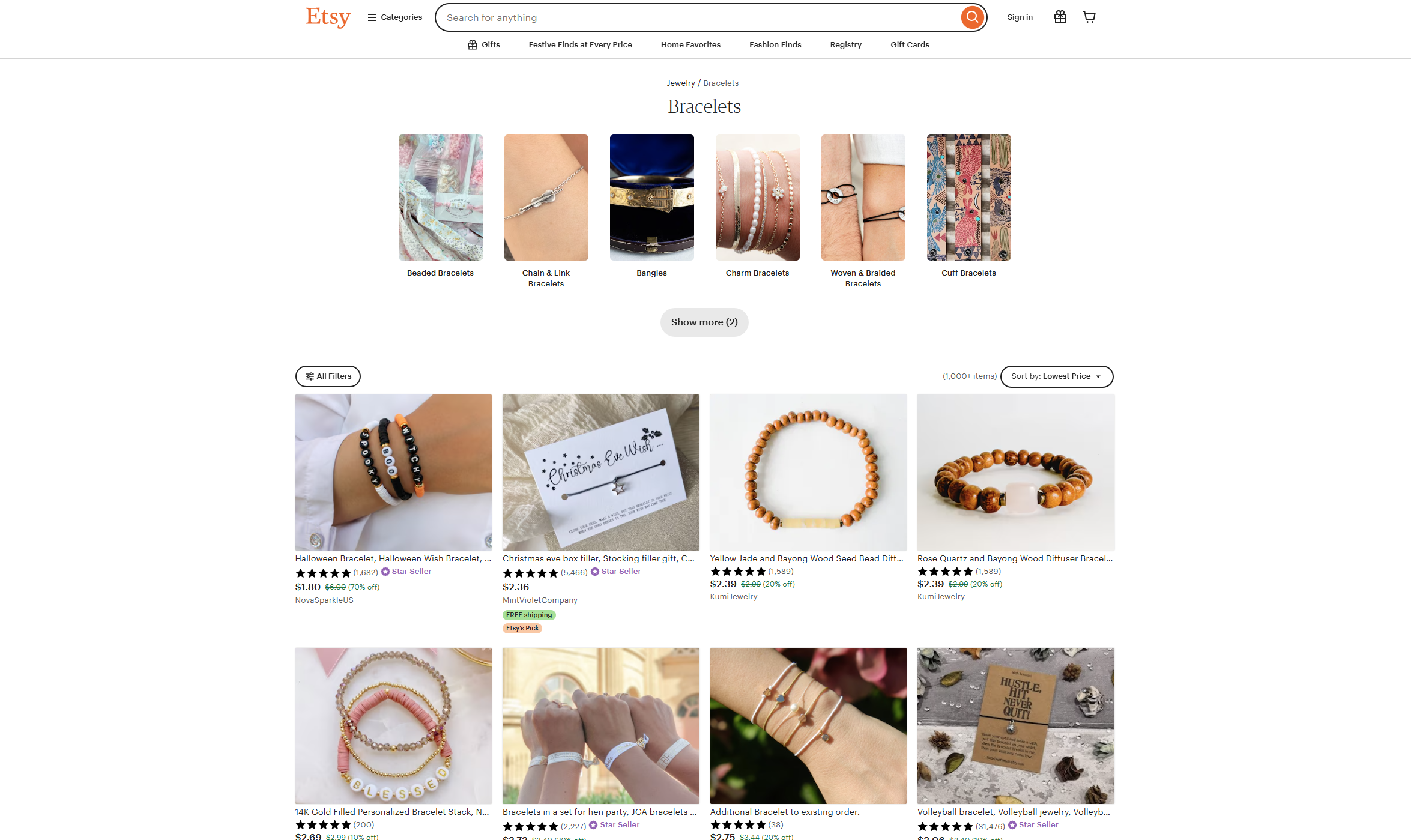 etsy inventory page